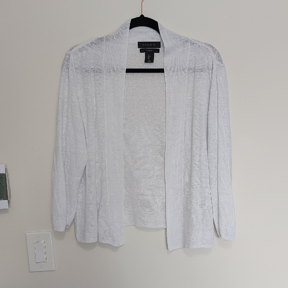 Tahari Linen Knitwear in White